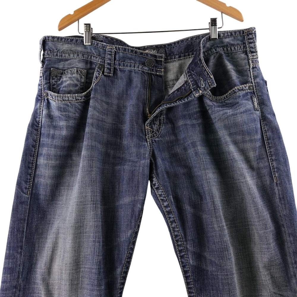 Silver Jeans Co Zac Bootcut Blue Denim Men's Jeans W40 L32 Y2K Cowboy Rodeo
